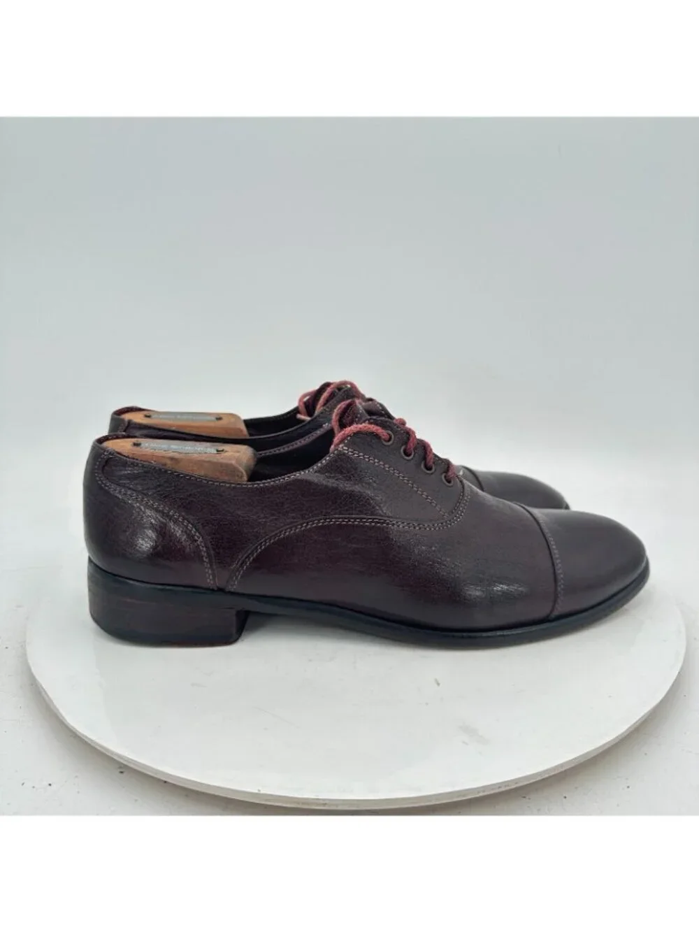 Paolo Lantorno Men Size EU 40 US 7 Brown Leather Cap Toe Oxford Dress Shoes